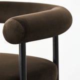 New York 24" Velvet Counter Stool with Arms (1-Piece)