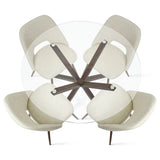 Oliver & Edwin 39" Modern Round Glass Top Dining Table Set for 4 (5-Piece)