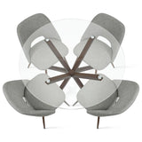 Oliver & Edwin 39" Modern Round Glass Top Dining Table Set for 4 (5-Piece)