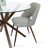 Oliver & Edwin 39" Modern Round Glass Top Dining Table Set for 4 (5-Piece)