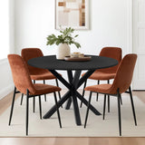 Oliver & Oslo 39" Black Round Dining Table Set for 4 (5-Piece)