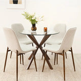 Oliver & Oslo 39" Glass Round Dining Table Set for 4 (5-Piece)