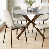 Oliver & Oslo 39" Glass Round Dining Table Set for 4 (5-Piece)