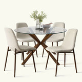 Oliver & Oslo 39" Glass Round Dining Table Set for 4 (5-Piece)