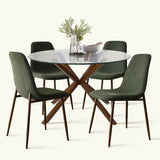 Oliver & Oslo 39" Glass Round Dining Table Set for 4 (5-Piece)