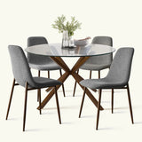 Oliver & Oslo 39" Glass Round Dining Table Set for 4 (5-Piece)