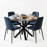 Oliver & Oslo 39" Black Round Dining Table Set for 4 (5-Piece)