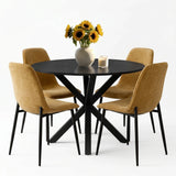 Oliver & Oslo 39" Black Round Dining Table Set for 4 (5-Piece)