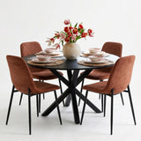 Oliver & Oslo 39" Black Round Dining Table Set for 4 (5-Piece)