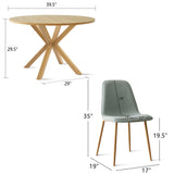 Oliver & Oslo 39" Round Dining Table Set for 4 (5-Piece)
