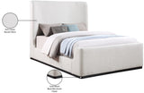 Oliver Contemporary Bed in Rich Boucle Fabric with Solid Wood Finish for Elegant Bedroom Style