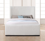 Oliver Contemporary Bed in Rich Boucle Fabric with Solid Wood Finish for Elegant Bedroom Style