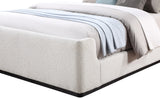 Oliver Contemporary Bed in Rich Boucle Fabric with Solid Wood Finish for Elegant Bedroom Style