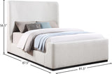 Oliver Contemporary Bed in Rich Boucle Fabric with Solid Wood Finish for Elegant Bedroom Style