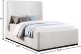 Oliver Contemporary Bed in Rich Boucle Fabric with Solid Wood Finish for Elegant Bedroom Style