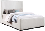 Oliver Contemporary Bed in Rich Boucle Fabric with Solid Wood Finish for Elegant Bedroom Style