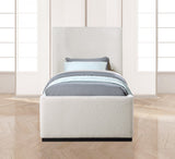 Oliver Contemporary Bed in Rich Boucle Fabric with Solid Wood Finish for Elegant Bedroom Style