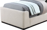 Oliver Contemporary Bed in Rich Boucle Fabric with Solid Wood Finish for Elegant Bedroom Style