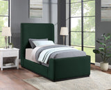 Oliver Contemporary Bed in Rich Boucle Fabric with Solid Wood Finish for Elegant Bedroom Style