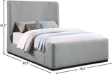 Oliver Contemporary Bed in Rich Boucle Fabric with Solid Wood Finish for Elegant Bedroom Style