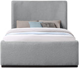 Oliver Contemporary Bed in Rich Boucle Fabric with Solid Wood Finish for Elegant Bedroom Style