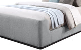 Oliver Contemporary Bed in Rich Boucle Fabric with Solid Wood Finish for Elegant Bedroom Style