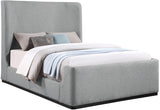 Oliver Contemporary Bed in Rich Boucle Fabric with Solid Wood Finish for Elegant Bedroom Style