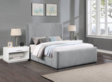 Oliver Contemporary Bed in Rich Boucle Fabric with Solid Wood Finish for Elegant Bedroom Style