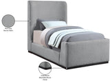 Oliver Contemporary Bed in Rich Boucle Fabric with Solid Wood Finish for Elegant Bedroom Style