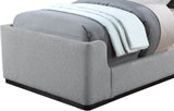 Oliver Contemporary Bed in Rich Boucle Fabric with Solid Wood Finish for Elegant Bedroom Style