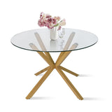 Oliver 39" Modern Round Glass Dining Table