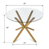 Oliver 39" Modern Round Glass Dining Table