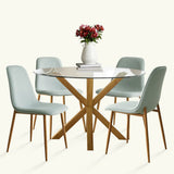 Oliver & Oslo 39" Glass Round Dining Table Set for 4 (5-Piece)