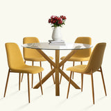 Oliver & Oslo 39" Glass Round Dining Table Set for 4 (5-Piece)