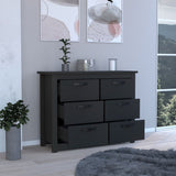 Tuhome Becca 6-Drawer Double Dresser with Spacious Superior Top, Modern Storage Cabinet with Metal Hardware, Four Sturdy Legs, Large Capacity Drawers for Clothes Organization and Contemporary Bedroom Furniture