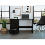 Tuhome Three-Drawer Writing Desk with Compact Design, Sturdy Construction, Sleek Modern Style, Ideal for Home Office, Study Room, or Small Spaces