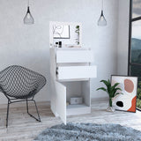 Kamelot Dresser with Built-In Jewelry Box, Mirrored Lift-Up Shelf, Single-Door Cabinet, Two Storage Drawers and Modern Multi-Functional Design for Bedroom Organization, Beauty Routines and Elegant Everyday Convenience