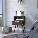 Otom Nightstand with Spacious Superior Top, Open Storage Shelf, Smooth-Glide Drawer and Four-Leg Modern Design for Organized Bedside Convenience, Decorative Display and Functional Everyday Use in Any Bedroom Setting