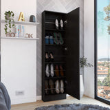 Leto XL Shoe Rack with Full-Length Mirror, Five Interior Shelves, Single-Door Cabinet and Space-Saving Vertical Design for Organizing Multiple Shoe Pairs and Enhancing Entryway or Bedroom Storage Convenience