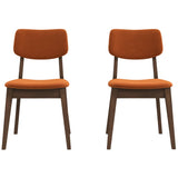 Carlos Burnt Orange Velvet Solid Back Side Chair (Set Of 2)