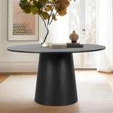 Orchid 52" Solid Oak Wood Round Pedestal Dining Table