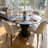 Orchid & Athena 52" Round Solid Oak Dining Table Set for 4 (5-Piece)