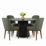 Orchid & Athena 52" Round Solid Oak Dining Table Set for 4 (5-Piece)