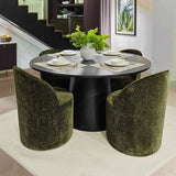 Orchid & Doris 52" Round Black Dining Table Set for 4 (5-Piece)