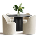 Orchid & Doris 52" Round Black Dining Table Set for 4 (5-Piece)