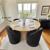 Doris Rolling Upholstered Dining Chair With Castors (Set of 2)