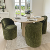 Orchid & Doris 52" Round Natural Dining Table Set for 4 (5-Piece)