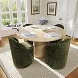 Doris Rolling Upholstered Dining Chair With Castors (1-Piece)