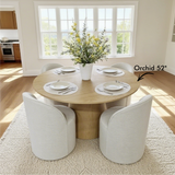 Doris Rolling Upholstered Dining Chair With Castors (Set of 2)