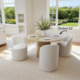 Doris Rolling Upholstered Dining Chair With Castors (Set of 2)